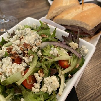 The Local - Old Town Clovis - Tri tip sandwich with side salad (add bleu cheese crumbles) - New American Near Me - Clovis, California The Local - Old Town Clovis - Tri tip sandwich with side salad (add bleu cheese crumbles) - New American Near Me - Clovis, California