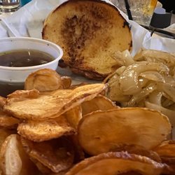 The Palace Tavern - French onion burger with handmade chips