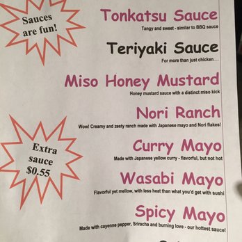 Katsu Burger - Sauce menu, just like other locations - Japanese Near Me - Seattle, Washington