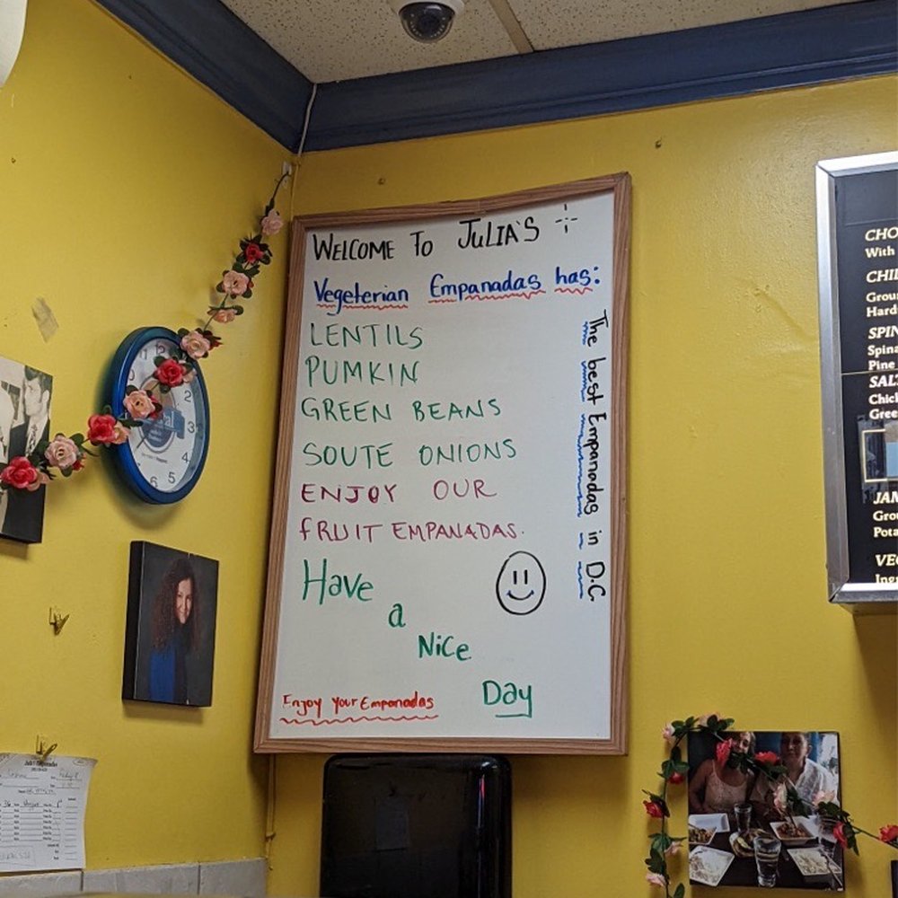 Julia's Empanadas - Ingredients in a vegetarian empanada - Empanadas Near Me - Washington, DC, District of Columbia Julia's Empanadas - Ingredients in a vegetarian empanada - Empanadas Near Me - Washington, DC, District of Columbia