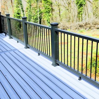 Casey Powell Enterprises - Foggy Wharf Trex decking with Trex Charcoal rails. - Decks & Railing Near Me - Chattanooga, Tennessee Casey Powell Enterprises - Foggy Wharf Trex decking with Trex Charcoal rails. - Decks & Railing Near Me - Chattanooga, Tennessee