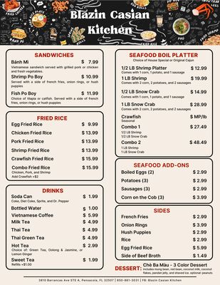 Menu photo 2 Blazin Casian Kitchen Pensacola, FL
