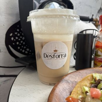 Desforra Cafe - Cold Brew w/ caramel syrup and salted caramel cold foam + half/half!! - Coffee & Tea Near Me - Philadelphia, Pennsylvania
