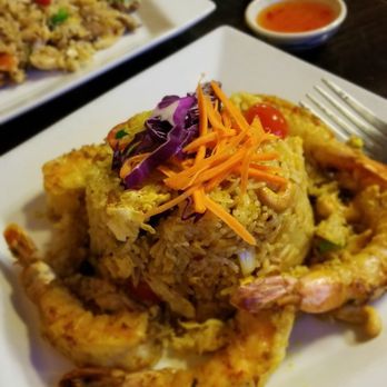 Authentic Thai Cuisine - C08. Jumbo Shrimp with Pineapple Fried Rice - Thai Near Me - North Merrick, New York Authentic Thai Cuisine - C08. Jumbo Shrimp with Pineapple Fried Rice - Thai Near Me - North Merrick, New York