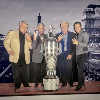 Indianapolis Motor Speedway Museum - The four drivers that won the 500 four time - Foyt, Unser, Mears and Castroneves. - Museums Near Me - Indianapolis, Indiana