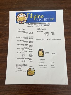 Menu photo 2 Filipino Kitchen OP Orange Park, FL