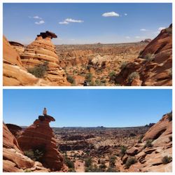 The Wave - 4/9/2022 (top) compared to 4/20/2025 (bottom).  Not much has changed, including where the shrubs grow.