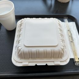 Excessive single-use plastic and styrofoam for dining in