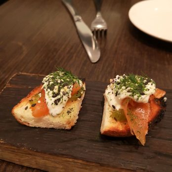 Richmond Station - House made bagel, smoked trout with creme fraiche - Canadian (New) Near Me - Toronto, Ontario
