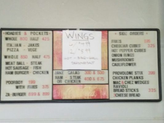 Menu photo 1 Jake's Pizza Belle Vernon, PA