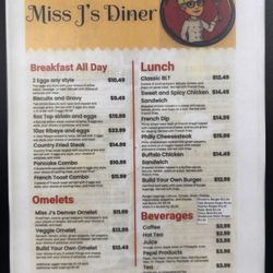Miss j’s Diner - Menu