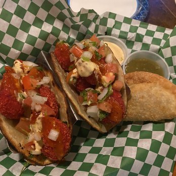 Oak Hills Tavern - Bang a rang Shrimp tacos with hot Cheetos breading - Burgers Near Me - San Antonio, Texas Oak Hills Tavern - Bang a rang Shrimp tacos with hot Cheetos breading - Burgers Near Me - San Antonio, Texas