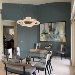 Felix's Painting - flutted accent wall in dining room