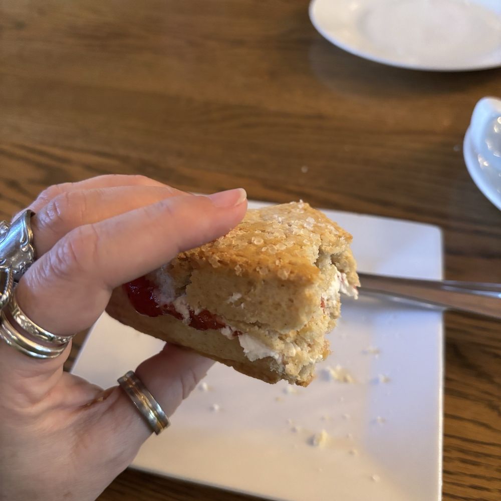 Gryphon Tea Room - Lemon Scone with cream and jam - Tea Rooms Near Me - Savannah, Georgia Gryphon Tea Room - Lemon Scone with cream and jam - Tea Rooms Near Me - Savannah, Georgia