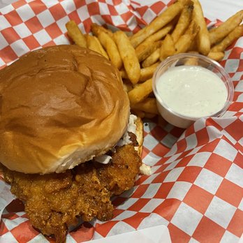 Angry Crab Shack - Spicy Fried Chicken Sandwich (with coleslaw and pickle on a toasted Hawaiian bun) - Cajun/Creole Near Me - Phoenix, Arizona
