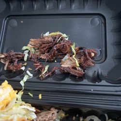 Victorico's Mexican Food - Clackamas - Shredded beef I think. The texture was not edible, and I ordered ground beef, not shredded beef. Huge disappointment overall.