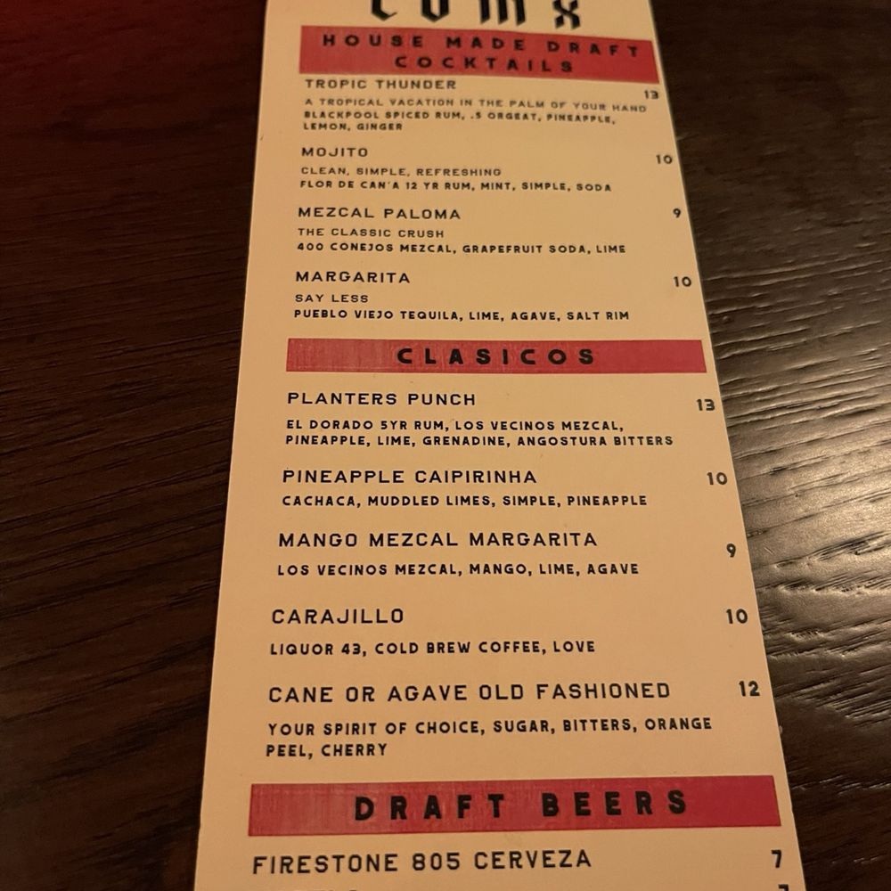 Bar Cdmx - Menu - Cocktail Bars Near Me - Los Angeles, California