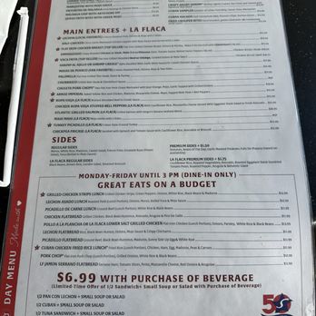 Sergio's Restaurant - Menu - Cuban Near Me - Miami, Florida