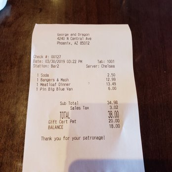 George and Dragon Pub - Bill with discount - Pubs Near Me - Phoenix, Arizona George and Dragon Pub - Bill with discount - Pubs Near Me - Phoenix, Arizona