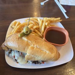 Jo Mama's Kitchen - French dip with au jus and fries