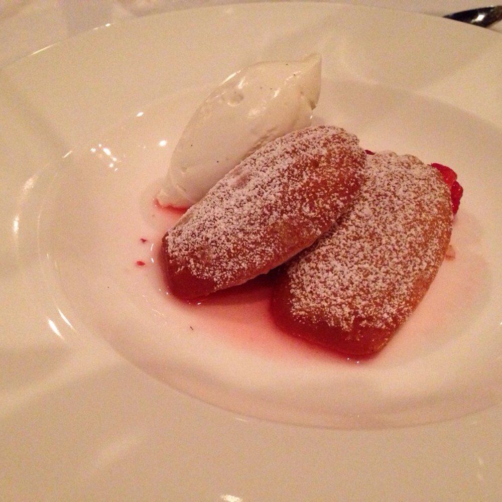 Joseph Decuis - Mandolins whipped cream and berries, course six on the chefs tasting menu on 5/19 - New American Near Me - Roanoke, Indiana Joseph Decuis - Mandolins whipped cream and berries, course six on the chefs tasting menu on 5/19 - New American Near Me - Roanoke, Indiana