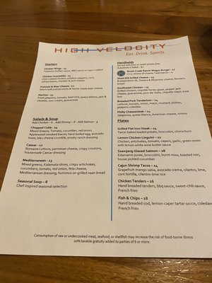 Menu photo 6 High Velocity Indianapolis, IN Menu photo 6 High Velocity Indianapolis, IN