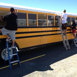 The Art Bus - Preparing the Bus to be Wrapped.