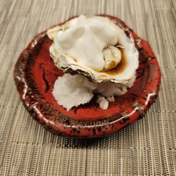 Takumi Omakase - Kumura oyster with ponzu sauce and yuzu foam - Sushi Bars Near Me - New York, New York Takumi Omakase - Kumura oyster with ponzu sauce and yuzu foam - Sushi Bars Near Me - New York, New York