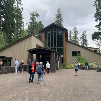 Mt St Helens Visitor Center  - Visitor Center, replete with film, exhibits, and you guessed it...a gift shop.  Restrooms are at right on exterior of the building. - Visitor Centers Near Me - Castle Rock, Washington