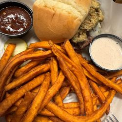 Cowboys - Inferno Burger and sweet potato fries