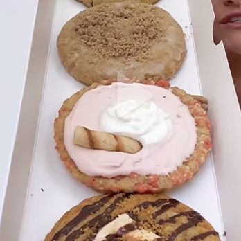 Crumbl - UNLV - Please add more cream to the cream pie cookies.  They are always lacking.  Please make them look like this. To the edges. - Bakeries Near Me - Las Vegas, Nevada