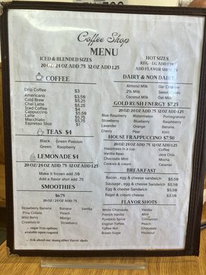 Menu photo 4 4 Corners Coffee & More Silver Springs, NV
