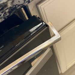Hurst TV & Appliance Sales Service - This is what I am left with after trying to make their suggested superglue repair to the trim on my brand new dishwasher