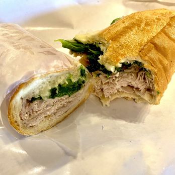My Hero - Roasted Pork, Broccoli Rabe & Mozzarella on garlic bread - Delis Near Me - Merrick, New York My Hero - Roasted Pork, Broccoli Rabe & Mozzarella on garlic bread - Delis Near Me - Merrick, New York