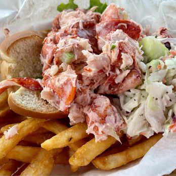 Sesuit Harbor Cafe - Lobster roll, coleslaw and fries - Seafood Near Me - Dennis, Massachusetts