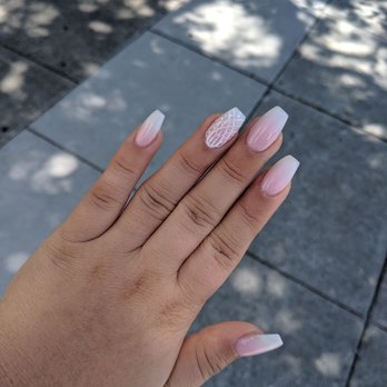 Tranquil Nail Spa - Acrylic full set Ombre w/ design for my wedding!! - Nail Salons Near Me - San Mateo, California Tranquil Nail Spa - Acrylic full set Ombre w/ design for my wedding!! - Nail Salons Near Me - San Mateo, California
