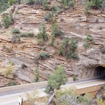 Canyon Overlook Trail - A view of the tunnel from the top - Hiking Near Me - Springdale, Utah