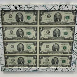 The Creative Play - Uncut sheet of two dollar bills