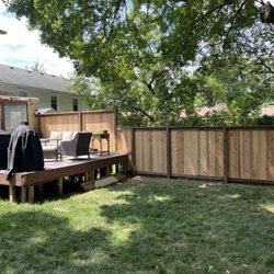 Louisville Fence - 6ft cedar pickets. Cedar toned cap and trim.