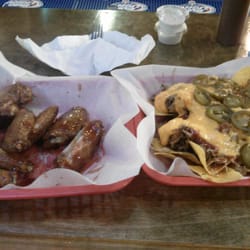 Prater's BBQ - 24 marinated and smoked wings, and BBQ NACHOS