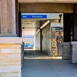 Union Pacific Railroad Metra - Eastern entrance to platform: Kenosha Metra Station.