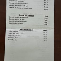 Menu back page Menu back page