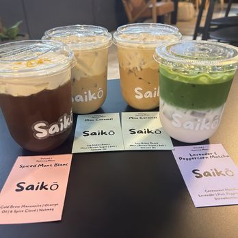 Saikō - Spiced Mont Blanc, Miso Caramel, Lavender Peppercorn Matcha - Coffee & Tea Near Me - Orlando, Florida Saikō - Spiced Mont Blanc, Miso Caramel, Lavender Peppercorn Matcha - Coffee & Tea Near Me - Orlando, Florida