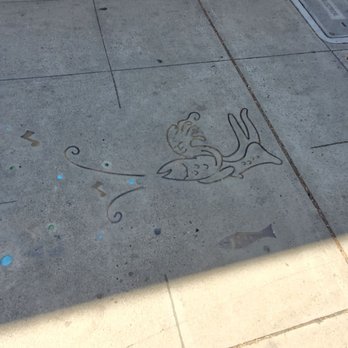 Listen To The Fish - Sidewalk art - Public Art Near Me - Stockton, California