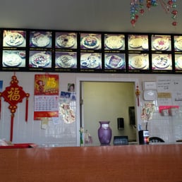 The menu and front counter. The menu and front counter.