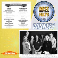 SERVPRO of San Marcos/Kyle/Buda - Our team at would like to thank everyone who took the time to vote for us. We could not have won 2021 Best of Hays without your support.