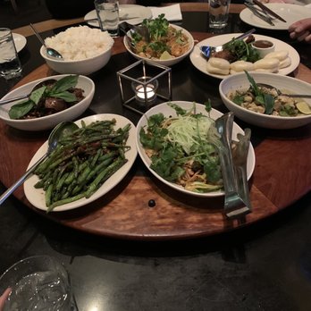 Wild Ginger - Our table full of food! - Thai Near Me - Seattle, Washington