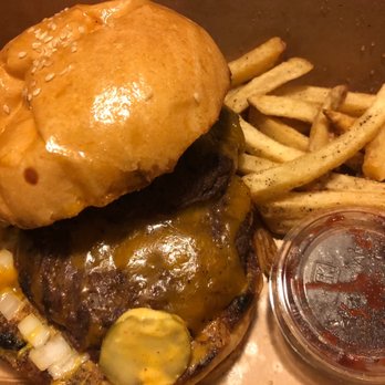 Dai Due - Wagyu burger and fries with beet ketchup - Butcher Near Me - Austin, Texas