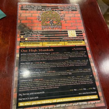 Quarter Celtic Brewpub - Bar menu - Brewpubs Near Me - Albuquerque, New Mexico