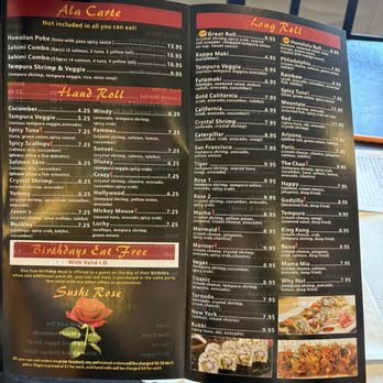 Sushi Rose - Menu - Sushi Bars Near Me - Reno, Nevada Sushi Rose - Menu - Sushi Bars Near Me - Reno, Nevada